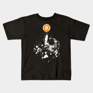 Bitcoin To The Moon Astronaut Cryptocurrency BTC Design Kids T-Shirt